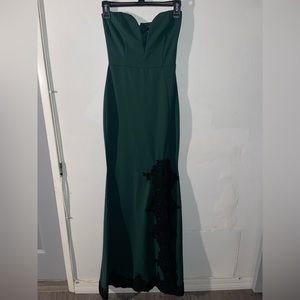 Windsor long gown strapless emerald green